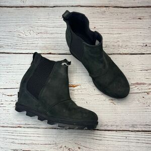 Sorel Joan Of Arctic II Wedge Chelsea Boot Black Womens Size 7.5 NL3022-010